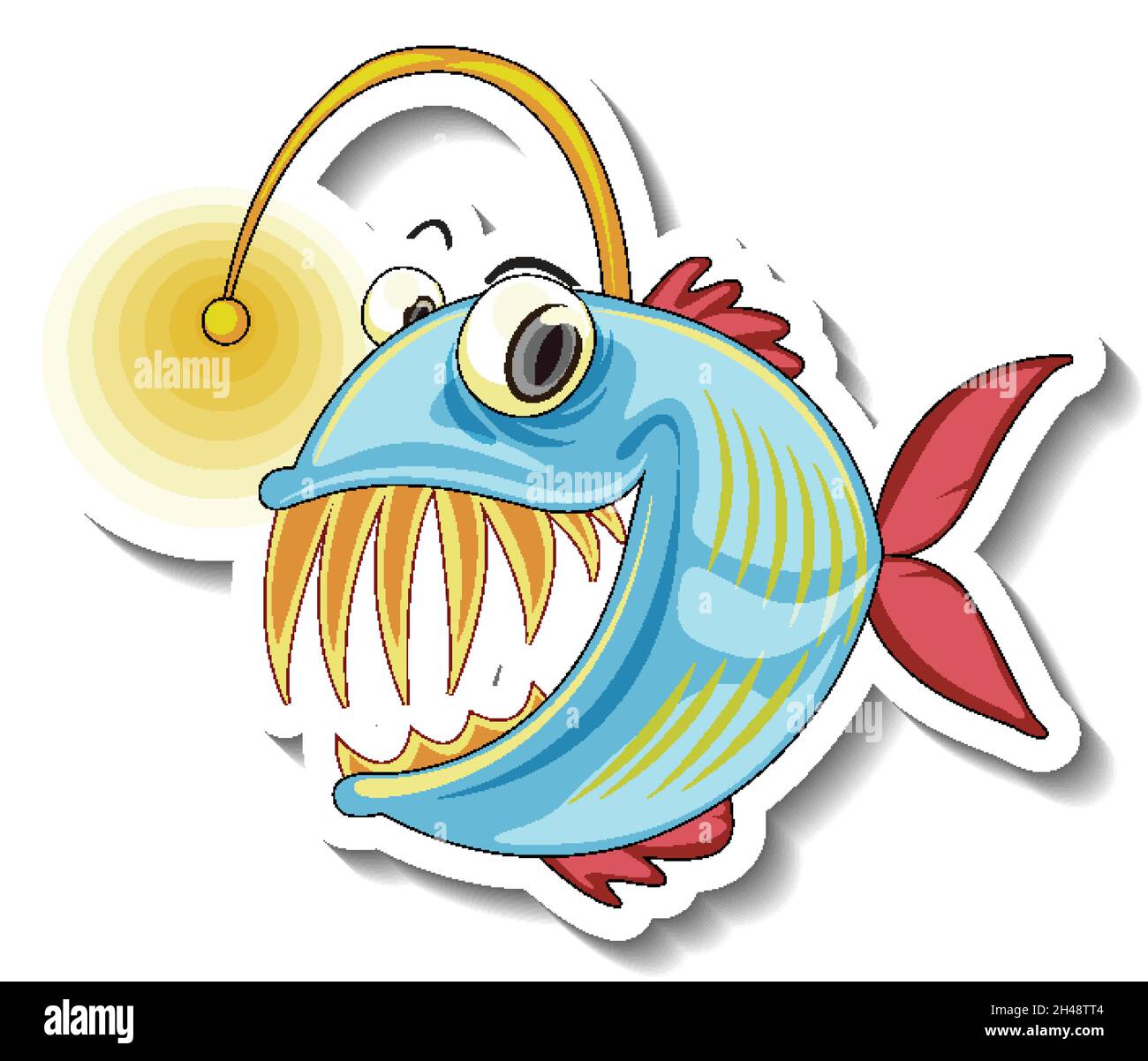 piranha fish drawing comic symbol illustration fun' Sticker