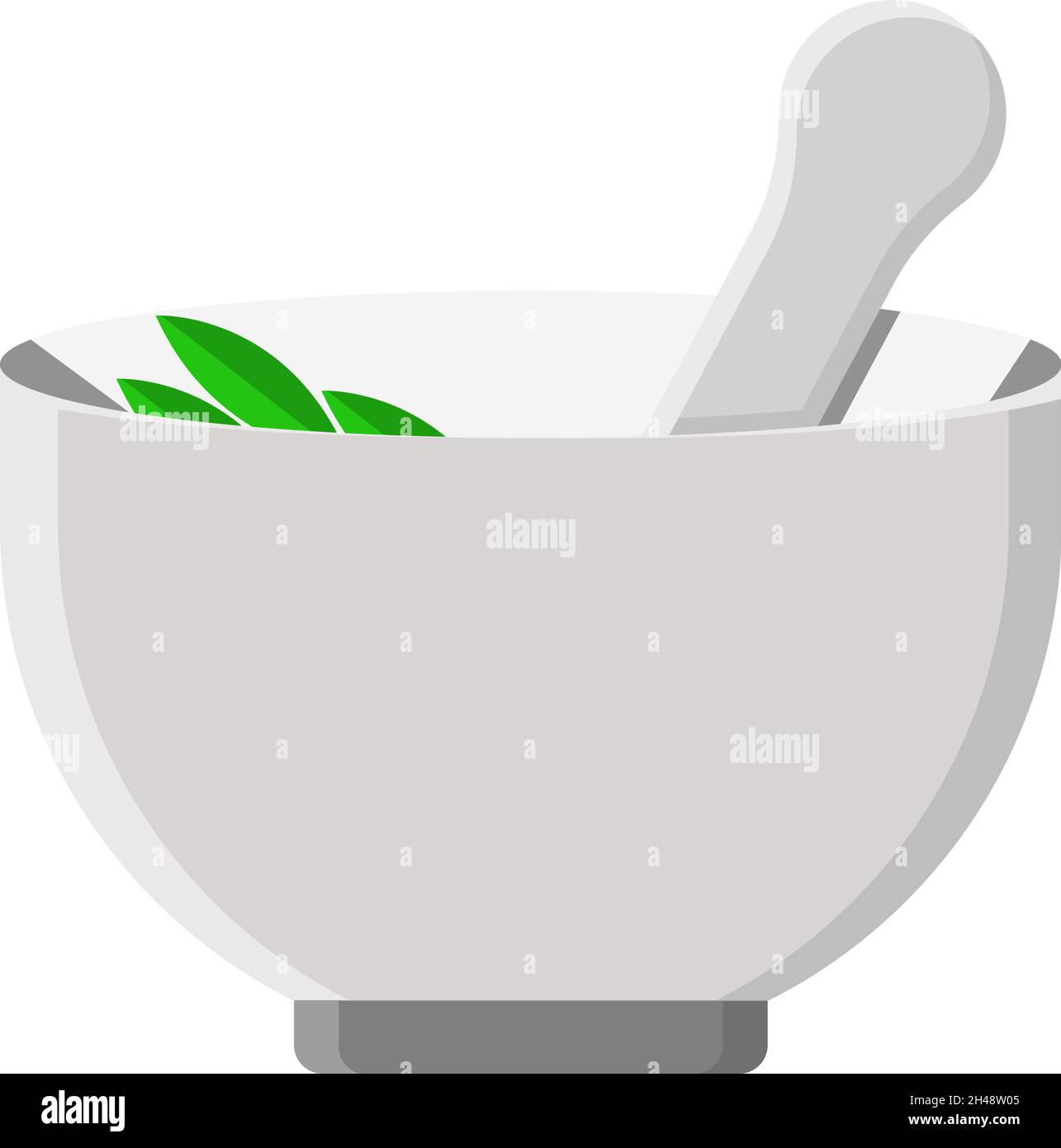 White mortar, illustration, vector on a white background. Stock Vector