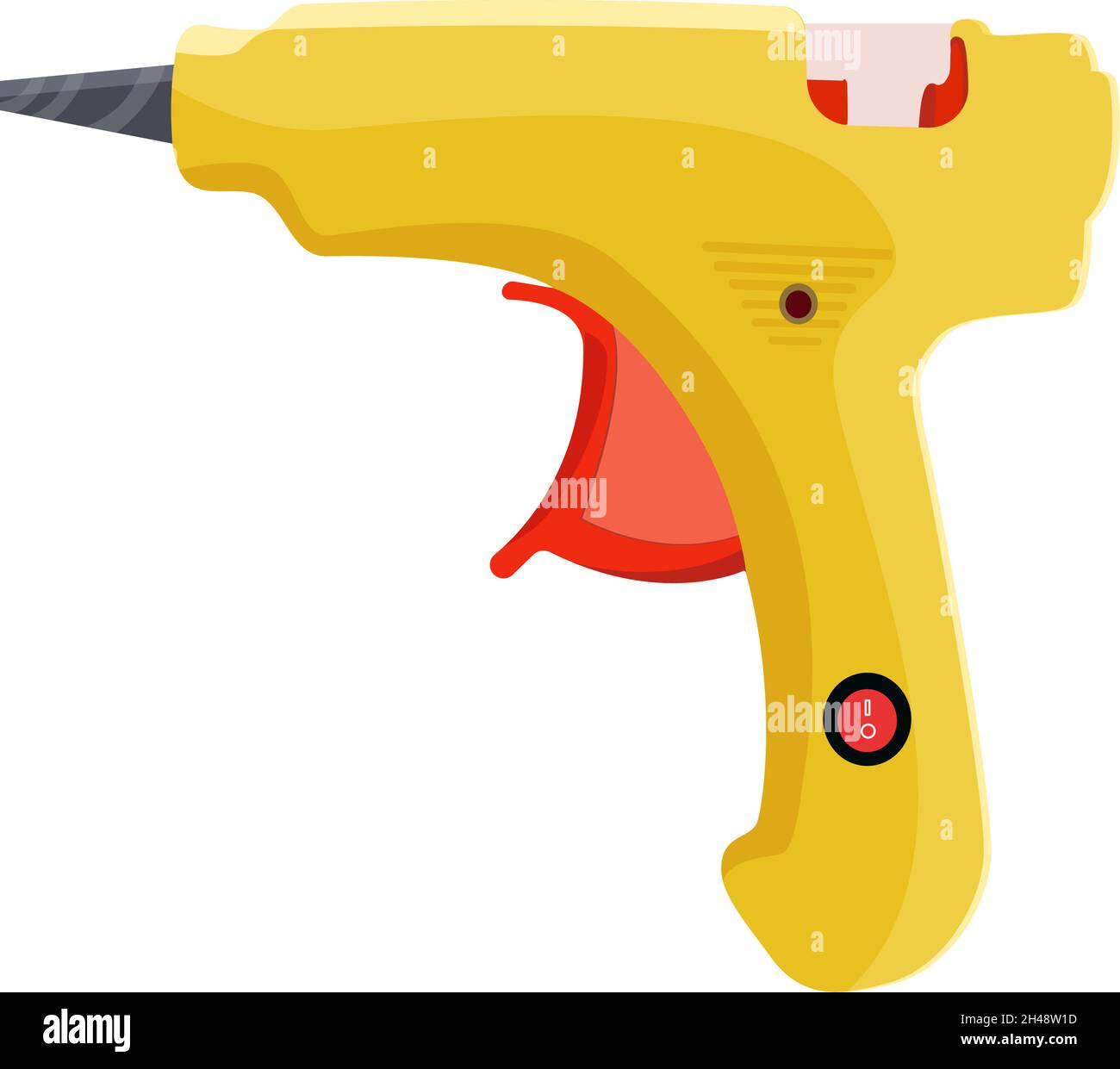 Glue gun, illustration, vector on a white background. Stock Vector