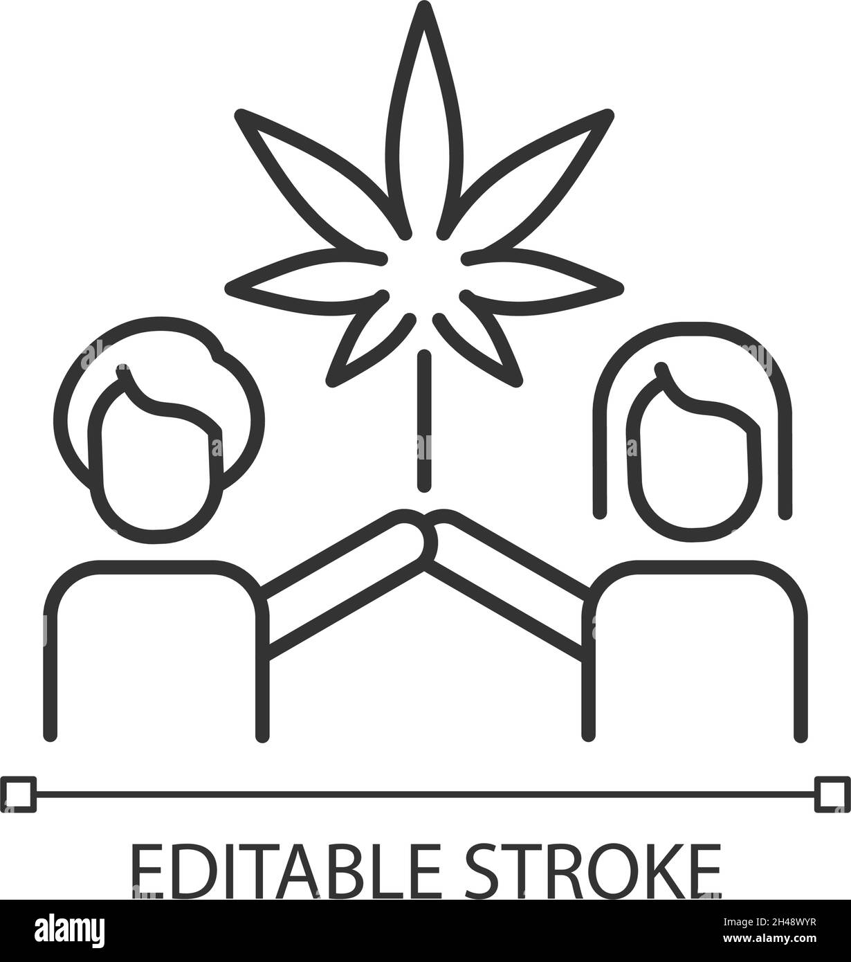 Cannabis culture linear icon Stock Vector