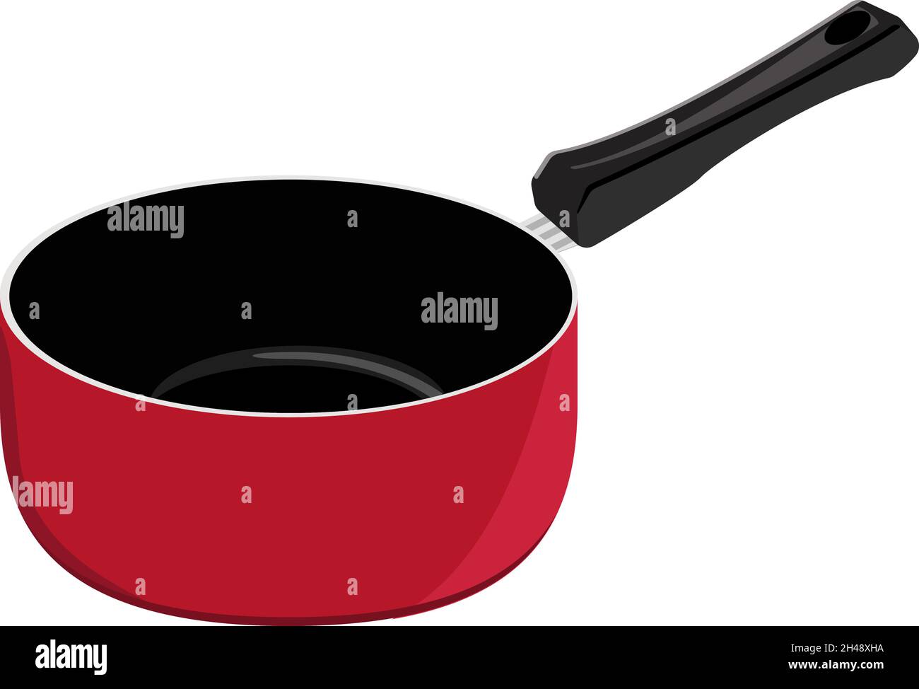 Sauce pan, illustration, vector on a white background. Stock Vector