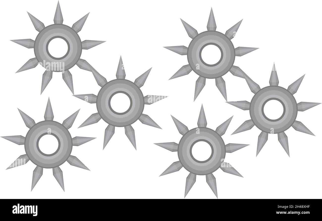 Ninja star, illustration, vector on a white background. Stock Vector