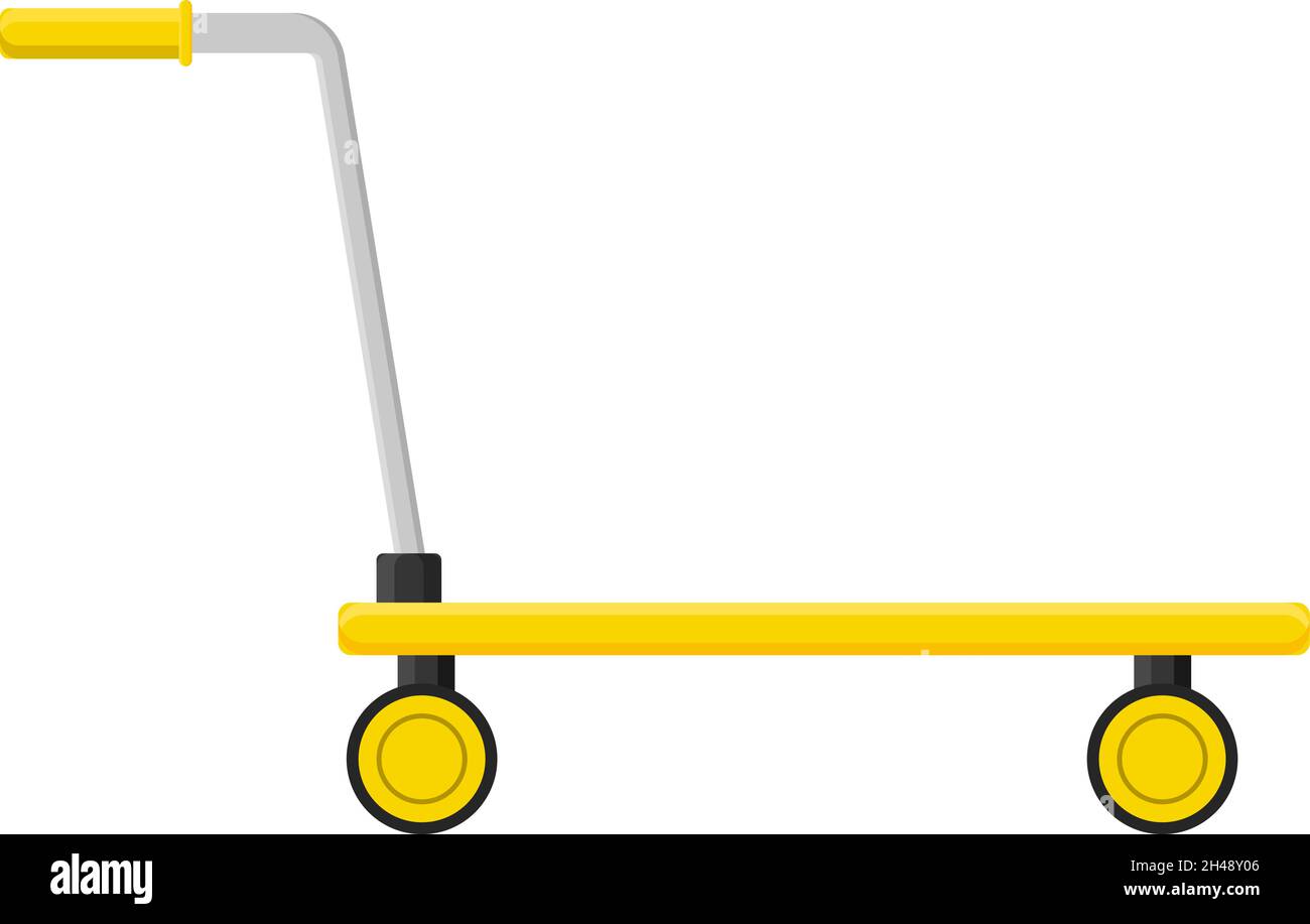 Platform trolley, illustration, vector on a white background. Stock Vector