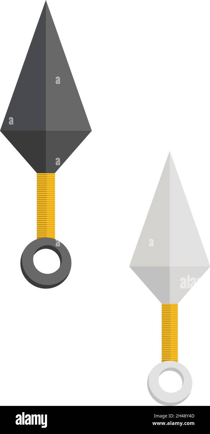 Kunai weapon, illustration, vector on a white background. Stock Vector