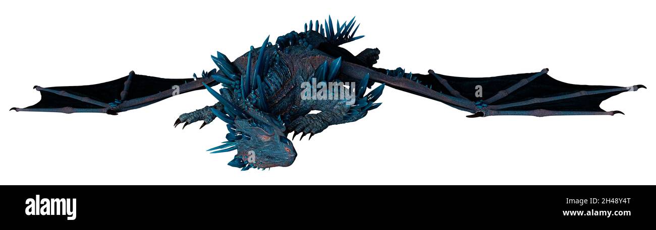 3D rendering of a fantasy dragon isolated on white background Stock ...