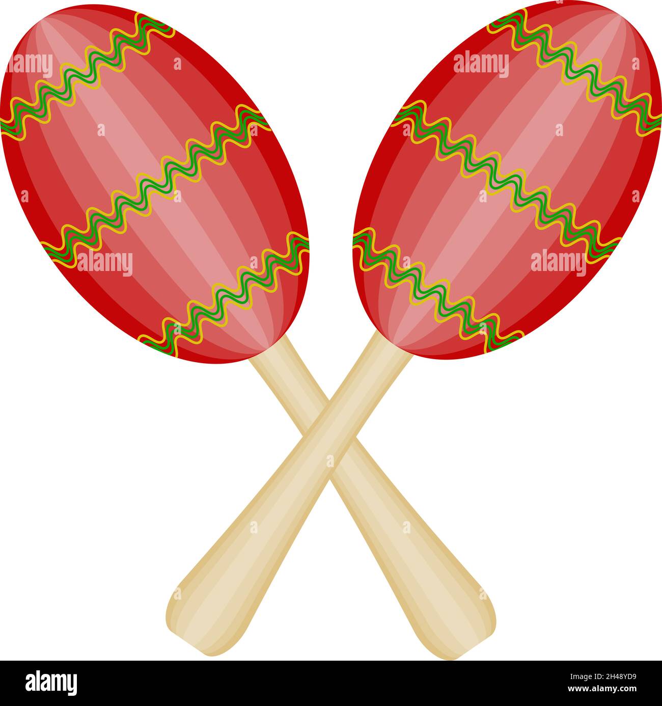 Maracas instrument, illustration, vector on a white background Stock