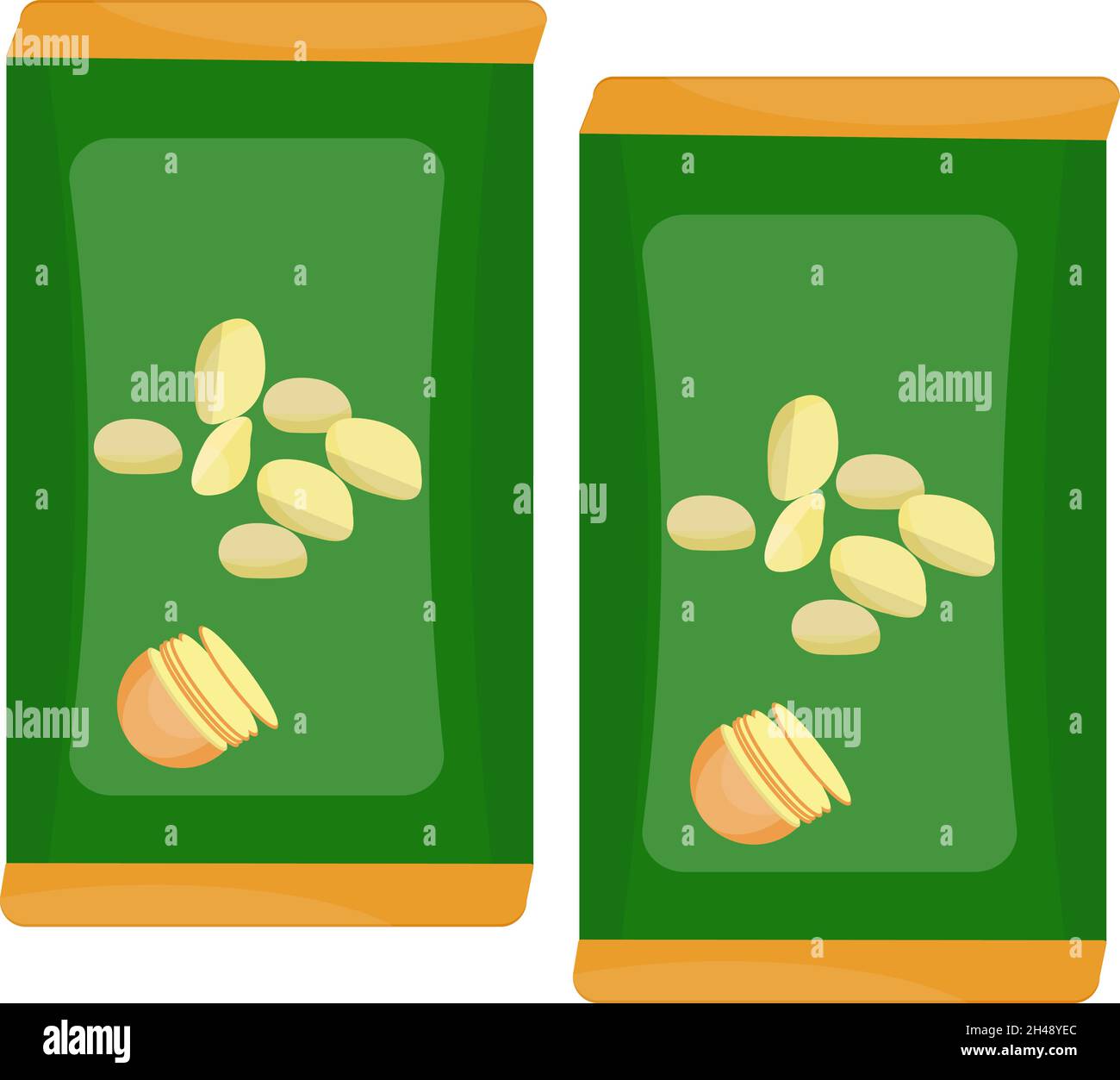 Potato chips, illustration, vector on a white background. Stock Vector