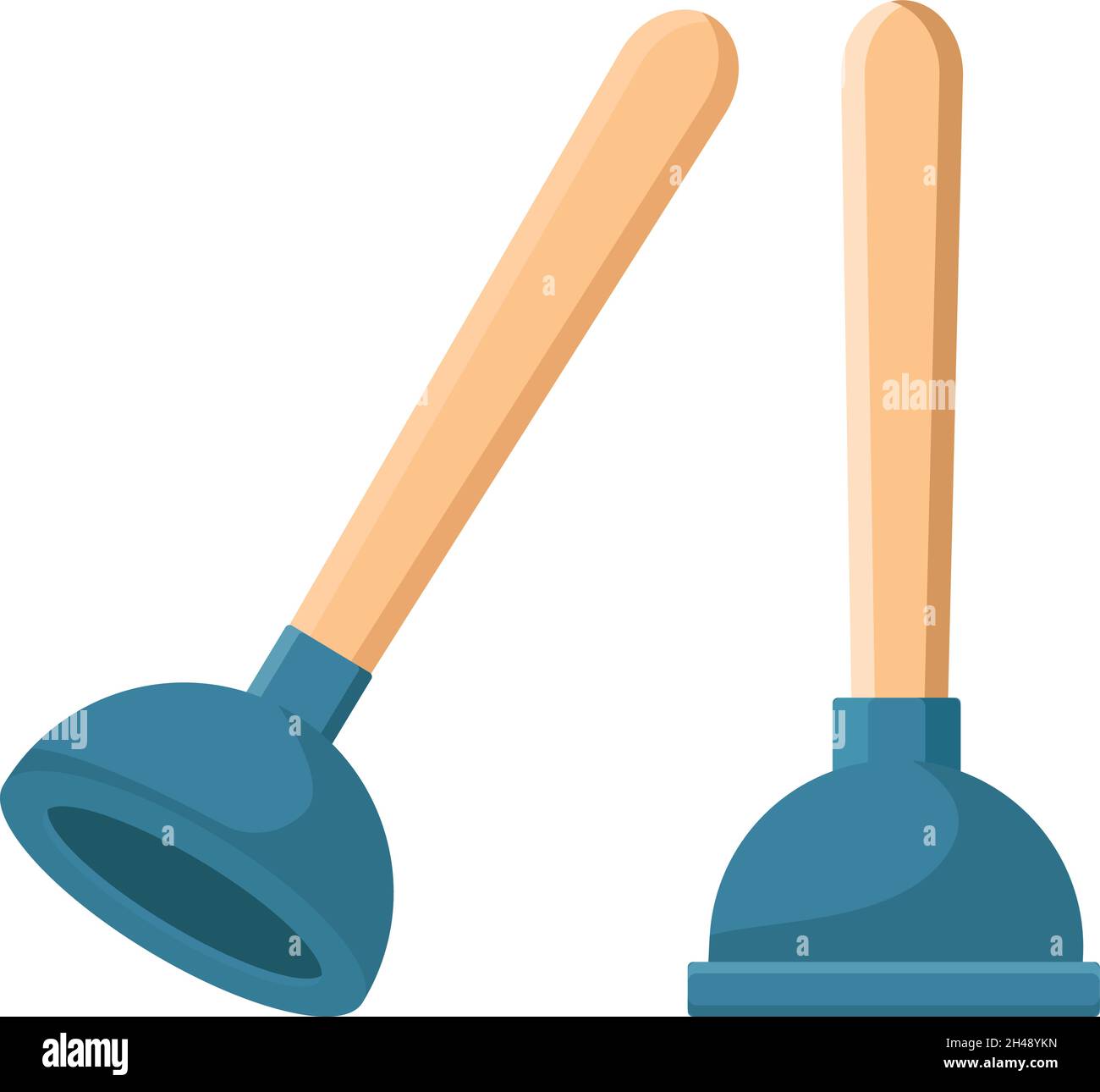 Blue plunger, illustration, vector on a white background. Stock Vector