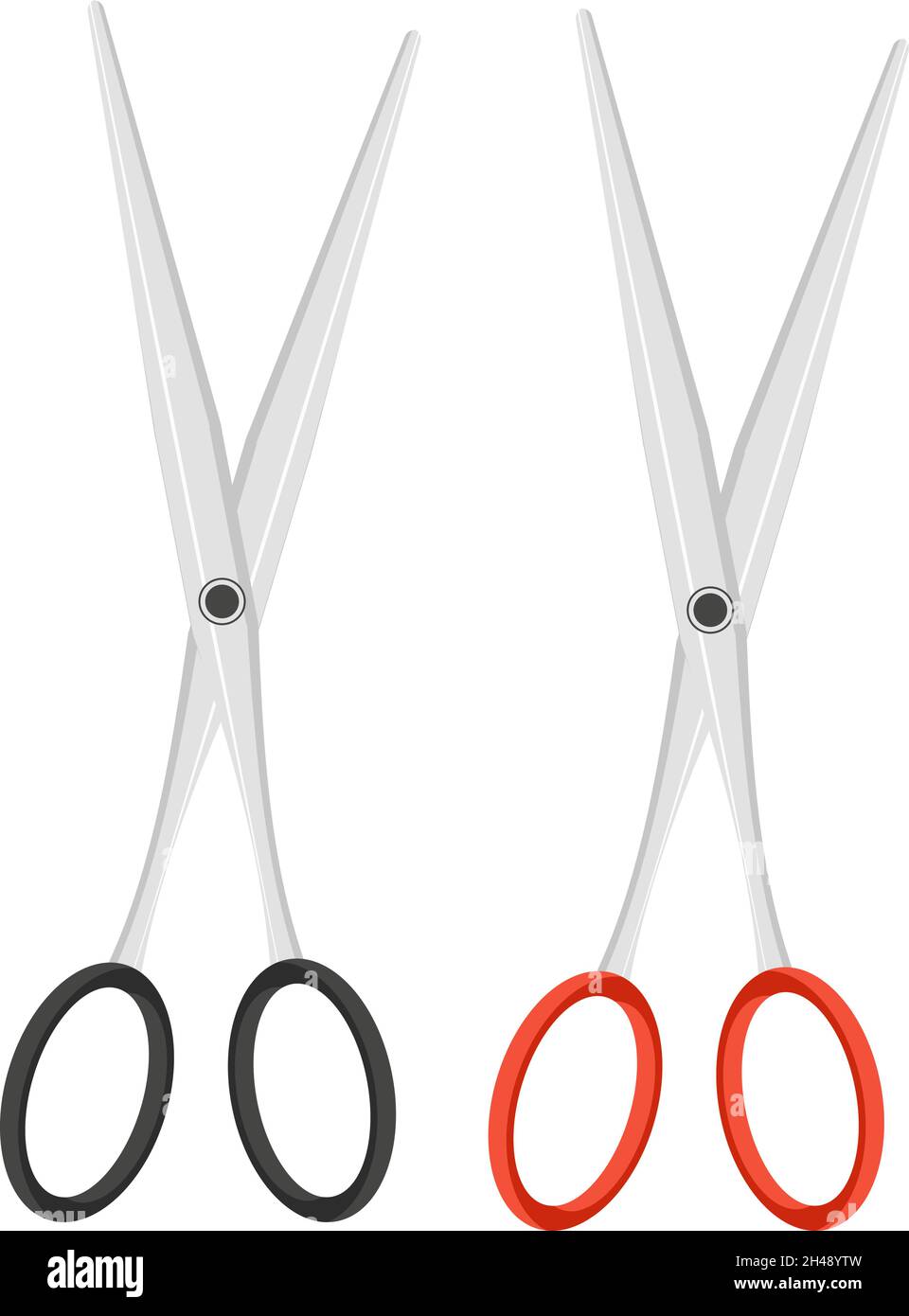 Tiny scissors, illustration, vector on a white background. Stock Vector