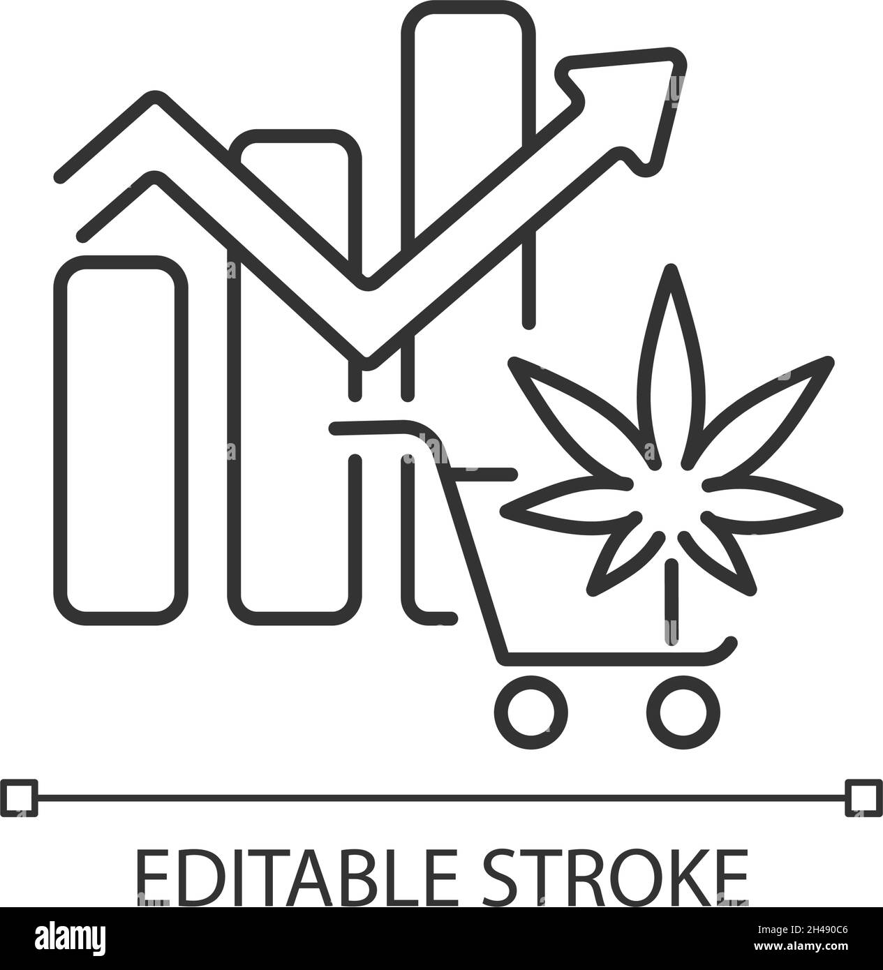 Global legal marijuana market linear icon Stock Vector