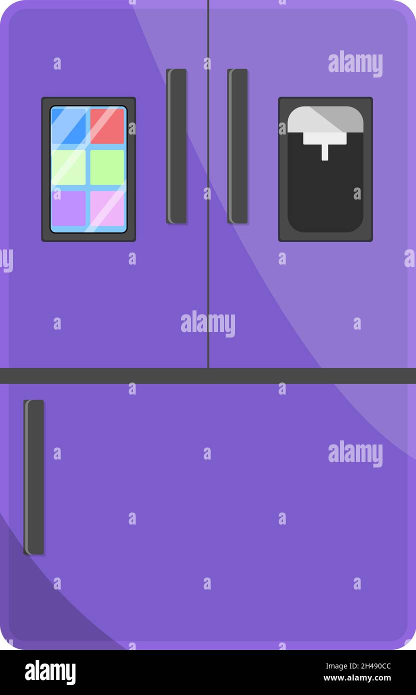 Purple fridge, illustration, vector on a white background. Stock Vector