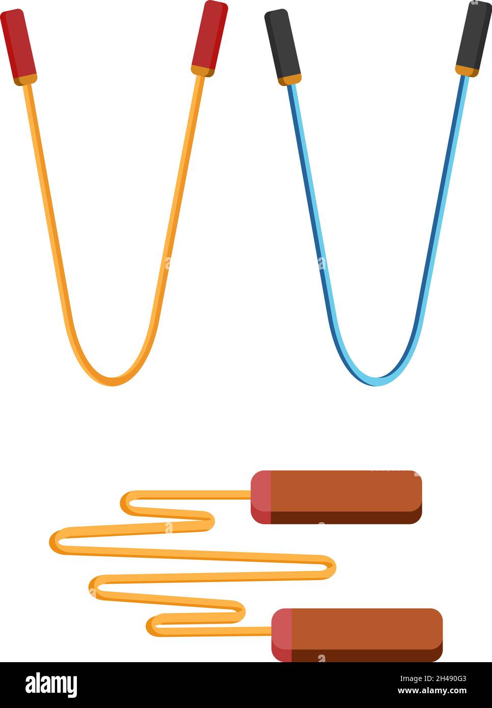 Skipping rope, illustration, vector on a white background Stock Vector