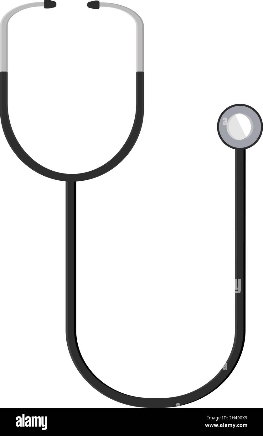 Doc stethoscope, illustration, vector on a white background Stock
