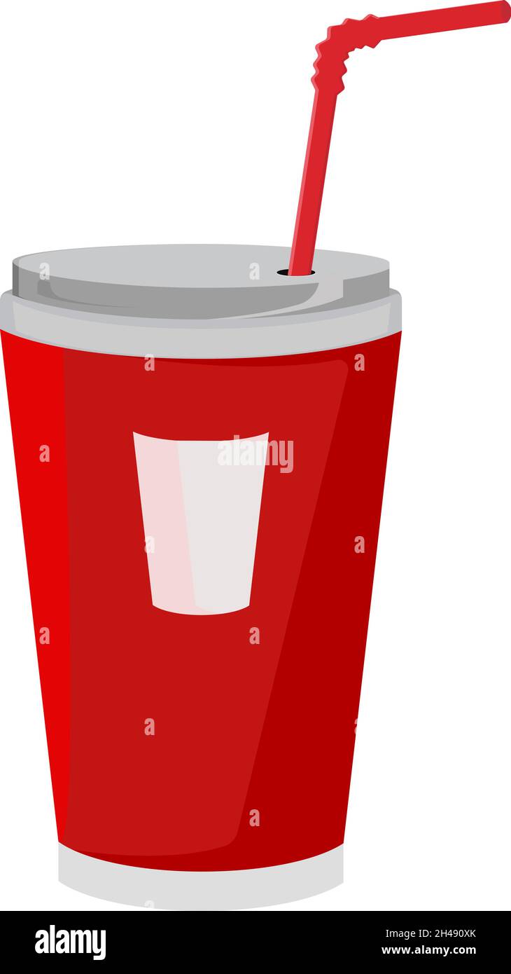 Cup with soda, illustration, vector on a white background. Stock Vector