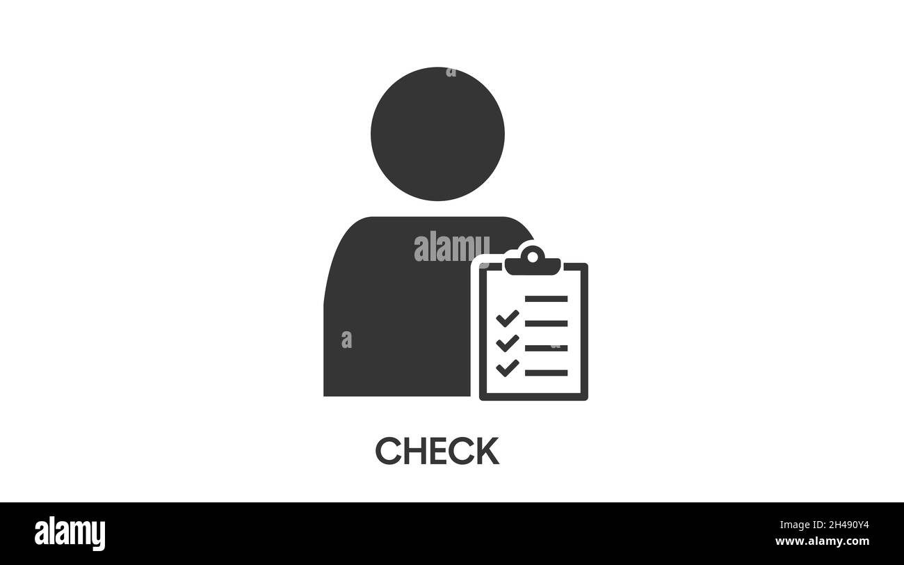 Check List Icon. Vector isolated black and white flat illustration Stock Vector