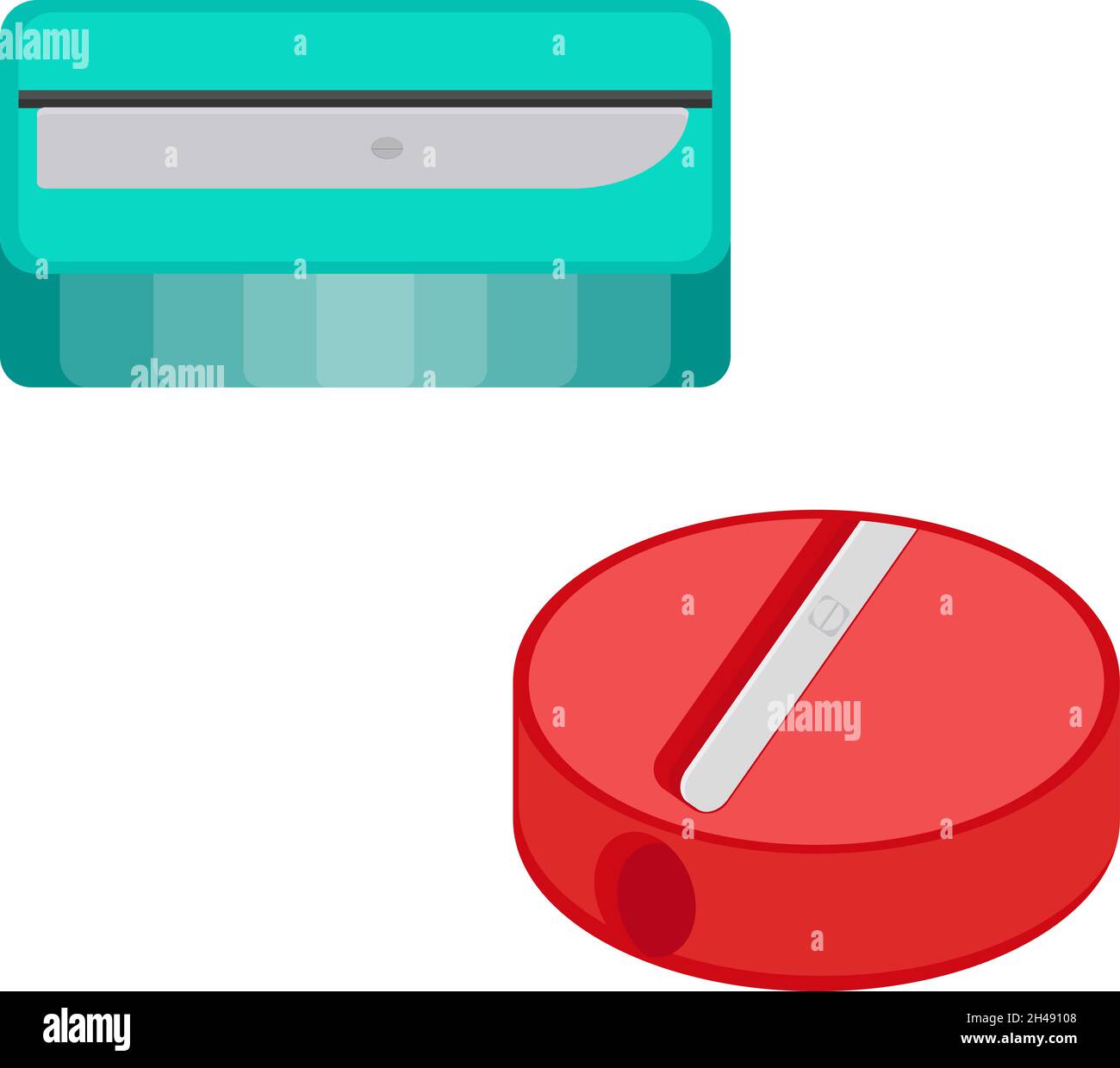 Pencils sharpener, illustration, vector on a white background. Stock Vector