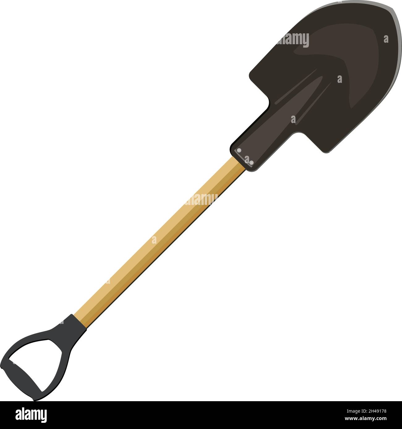 Dirt shovel, illustration, vector on a white background Stock Vector