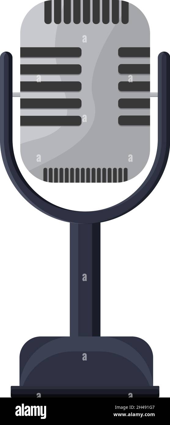 Stand microphone, illustration, vector on a white background Stock ...