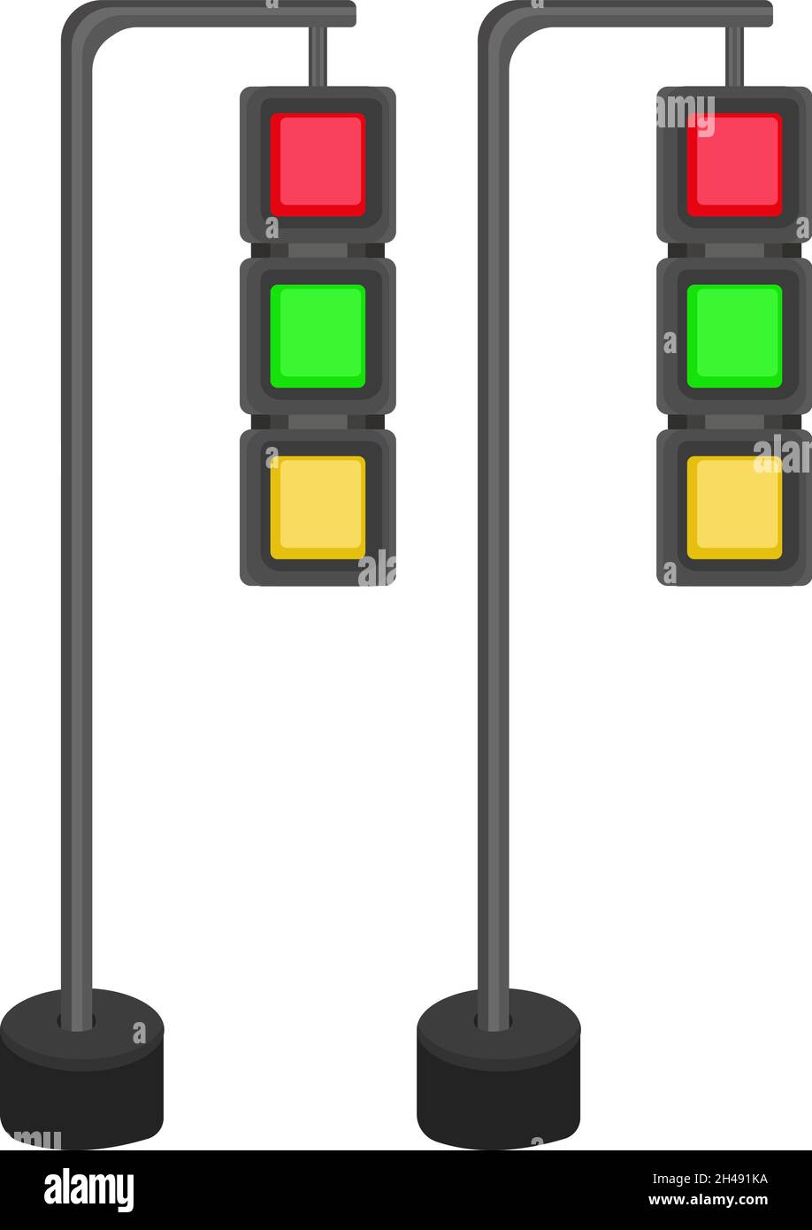 Two traffic lights, illustration, vector on a white background Stock ...