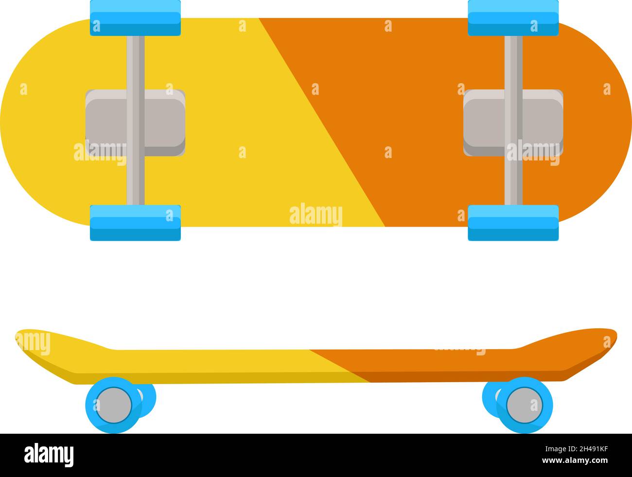 Skateboard, illustration, vector on a white background. Stock Vector