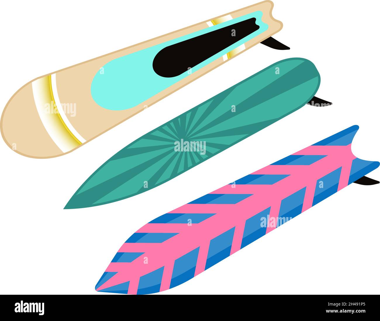 Surfboard wave, illustration, vector on a white background Stock Vector ...