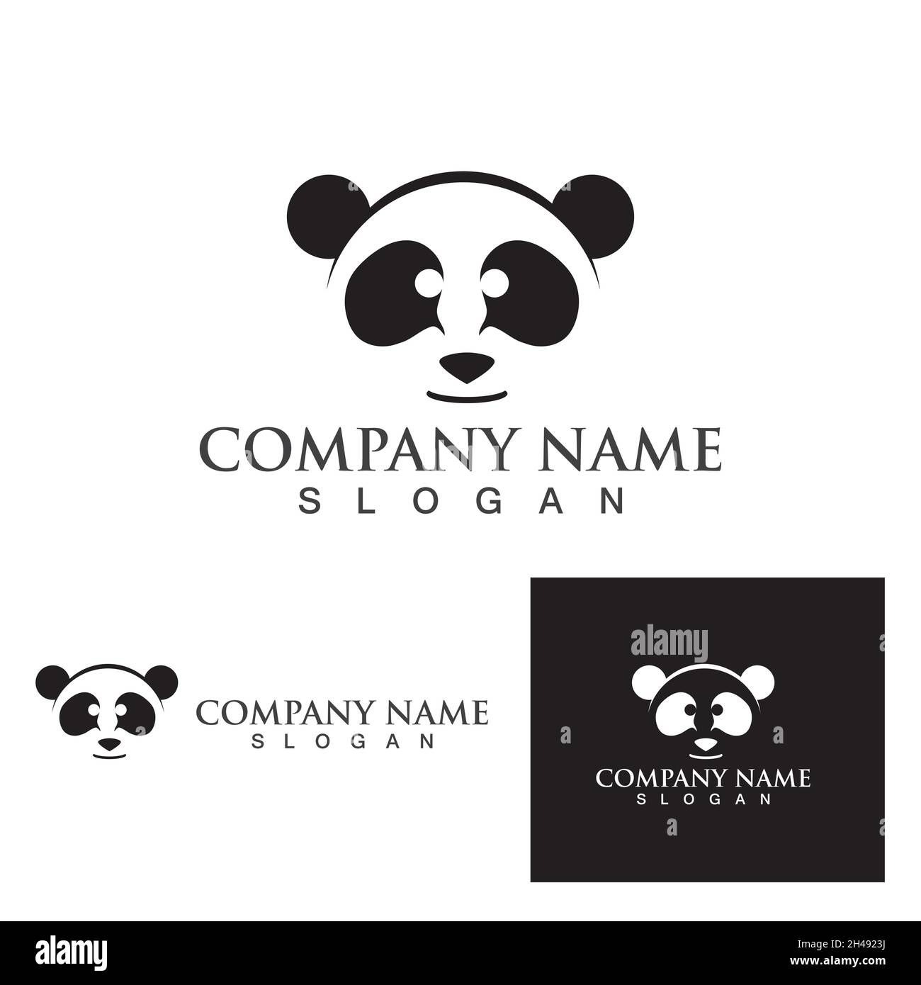 Panda head black and white logo Stock Vector Image & Art - Alamy