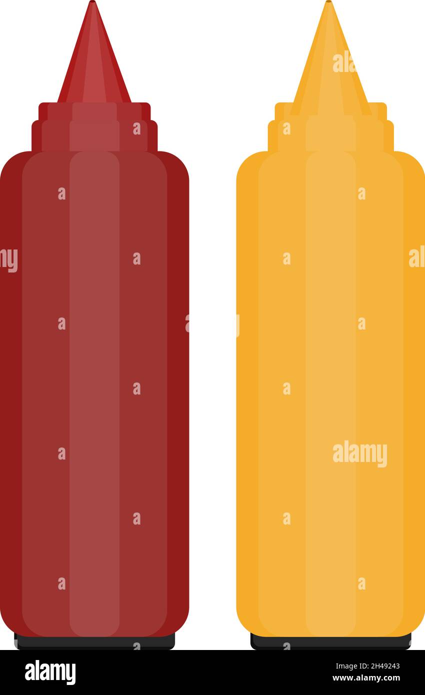 Sauce bottles, illustration, vector on a white background. Stock Vector