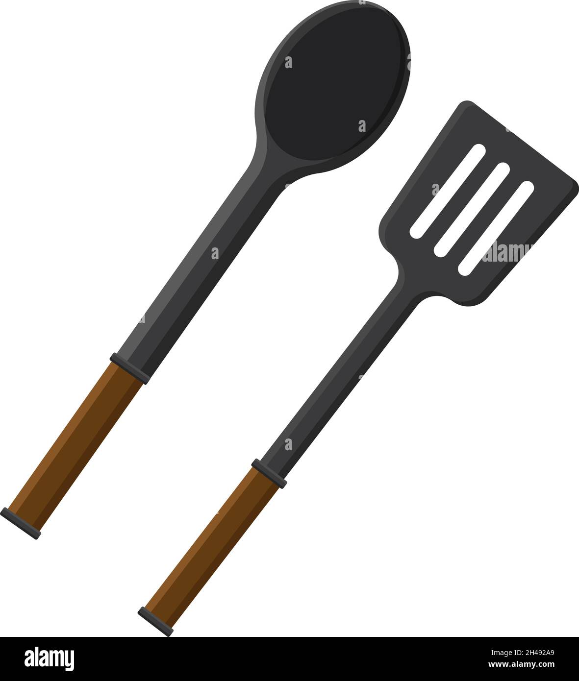 Rubber spatula, illustration, vector on a white background Stock Vector