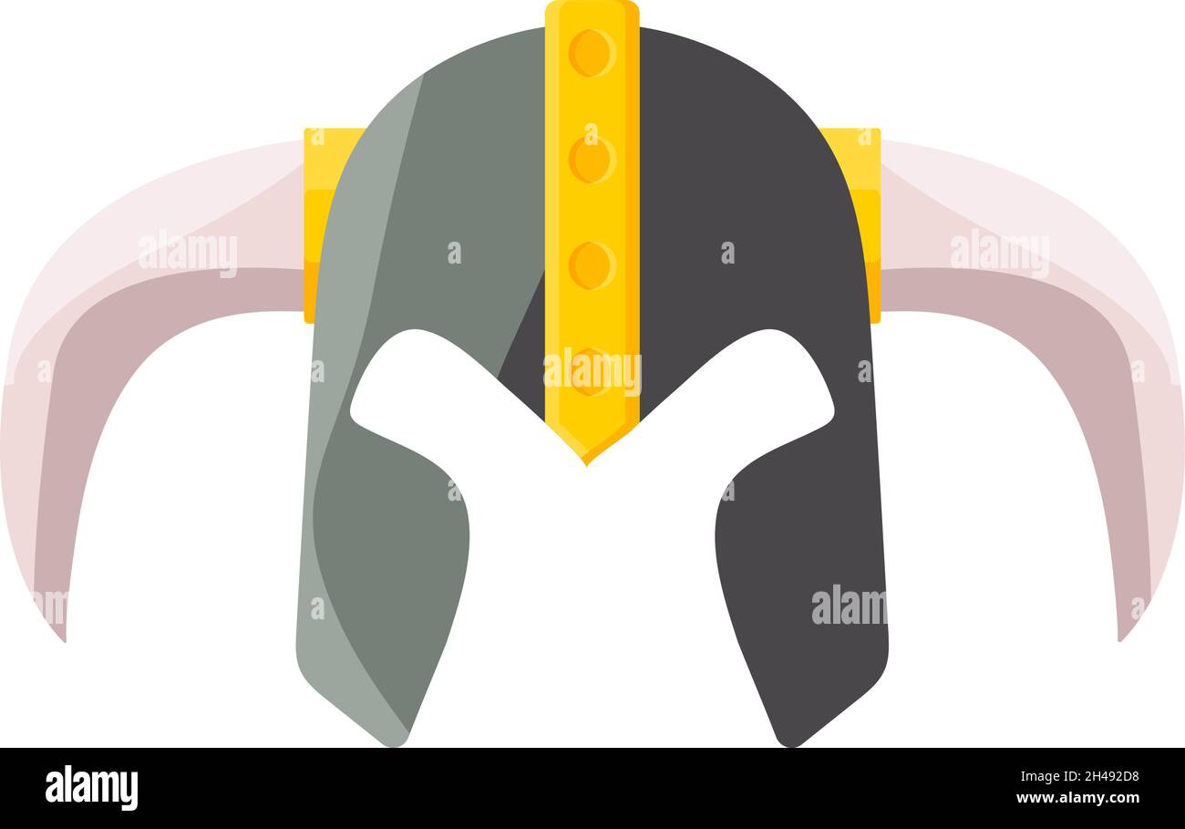 Old viking helmet, illustration, vector on a white background. Stock Vector