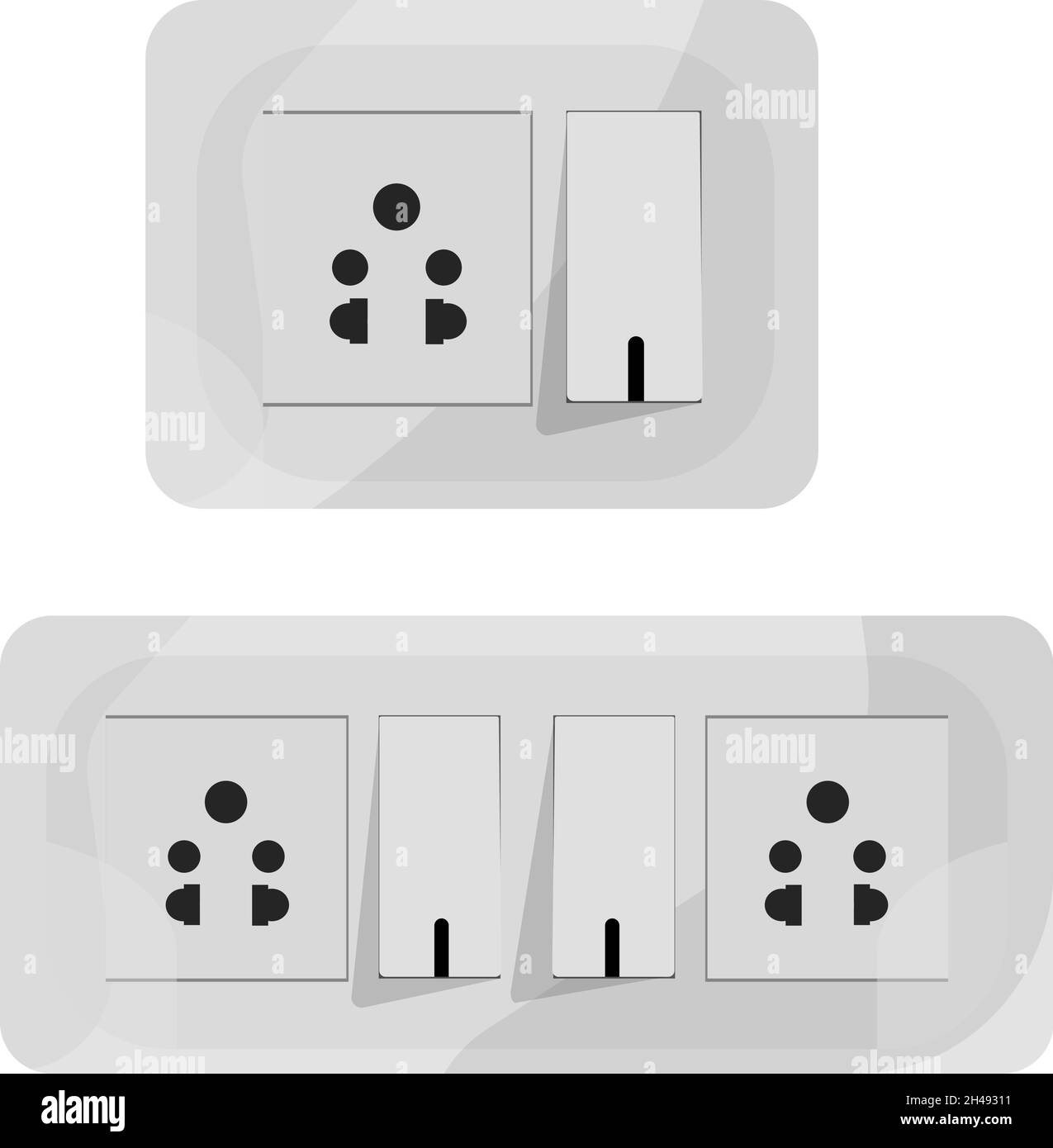 Electric sockets, illustration, vector on a white background Stock
