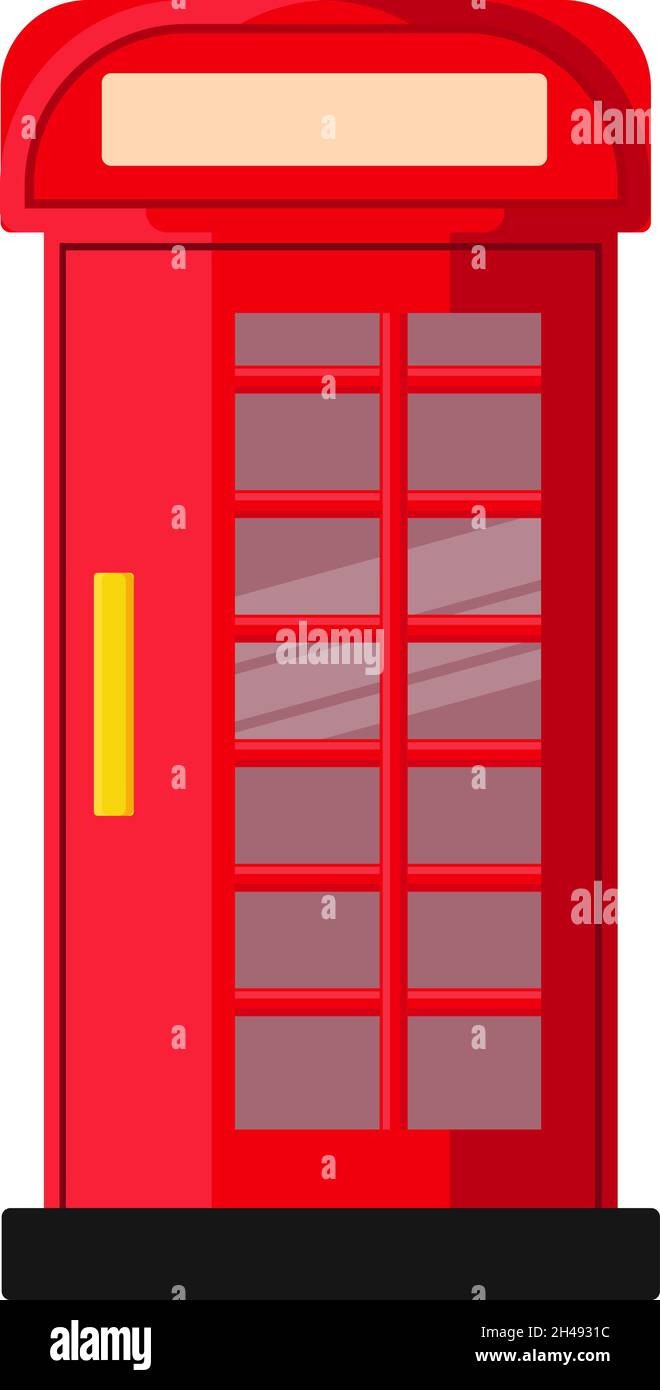 Telephone booth, illustration, vector on a white background. Stock Vector