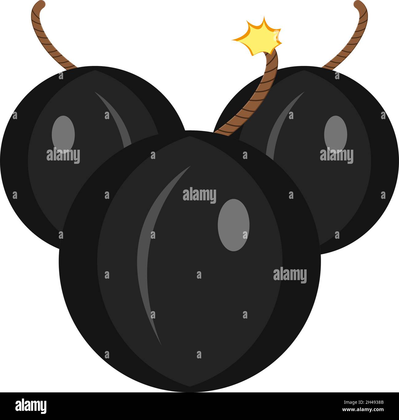 Black bombs, illustration, vector on a white background. Stock Vector