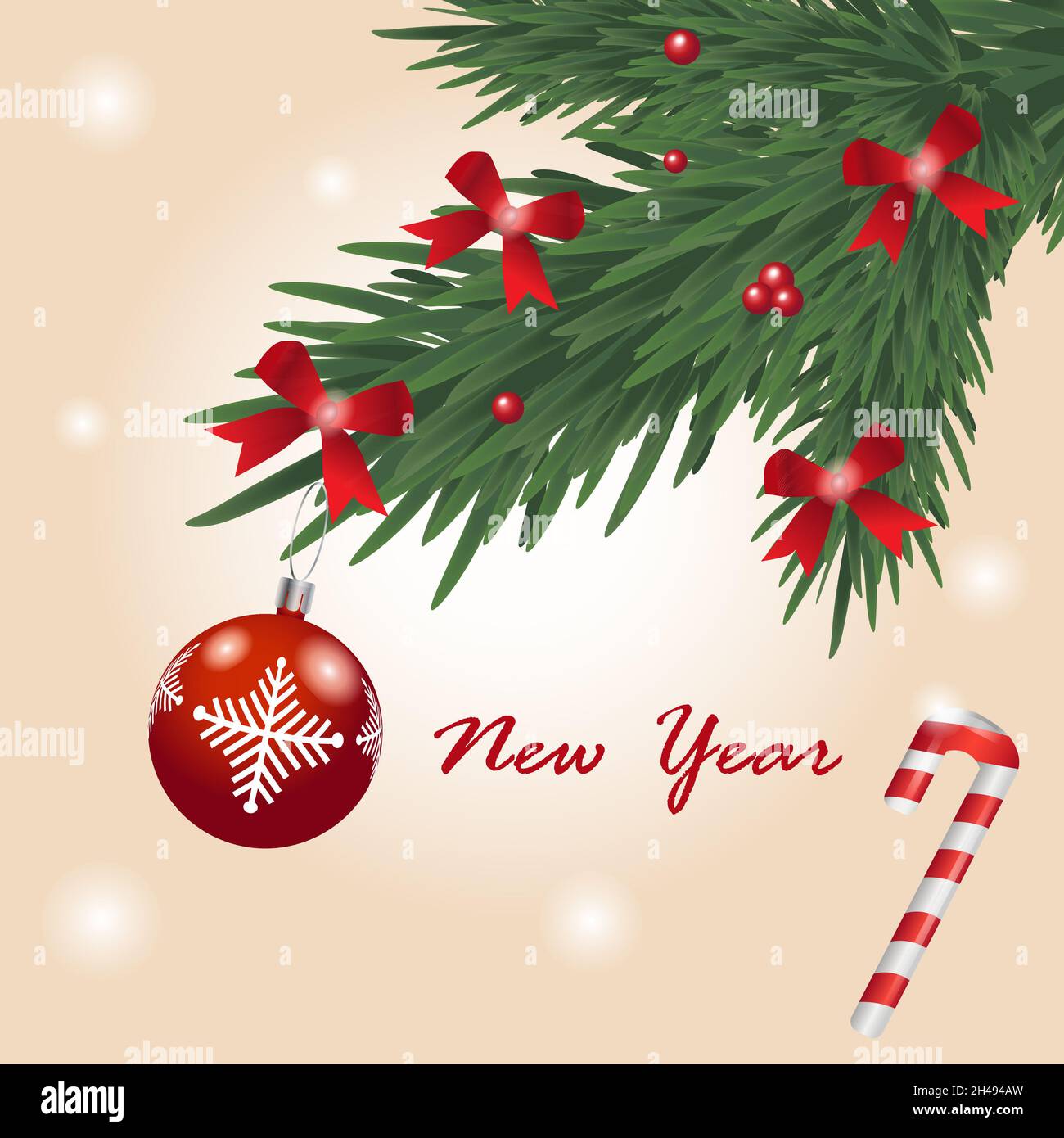 Merry Christmas and Happy New Year. Trendy holiday greeting card with ...