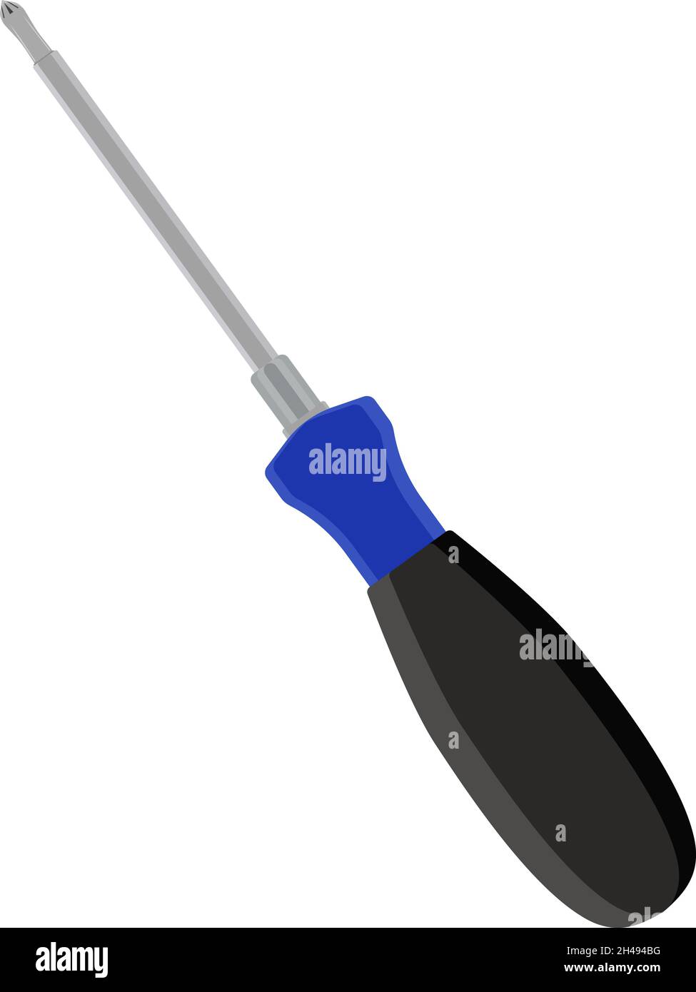 Blue screwdriver, illustration, vector on a white background. Stock Vector