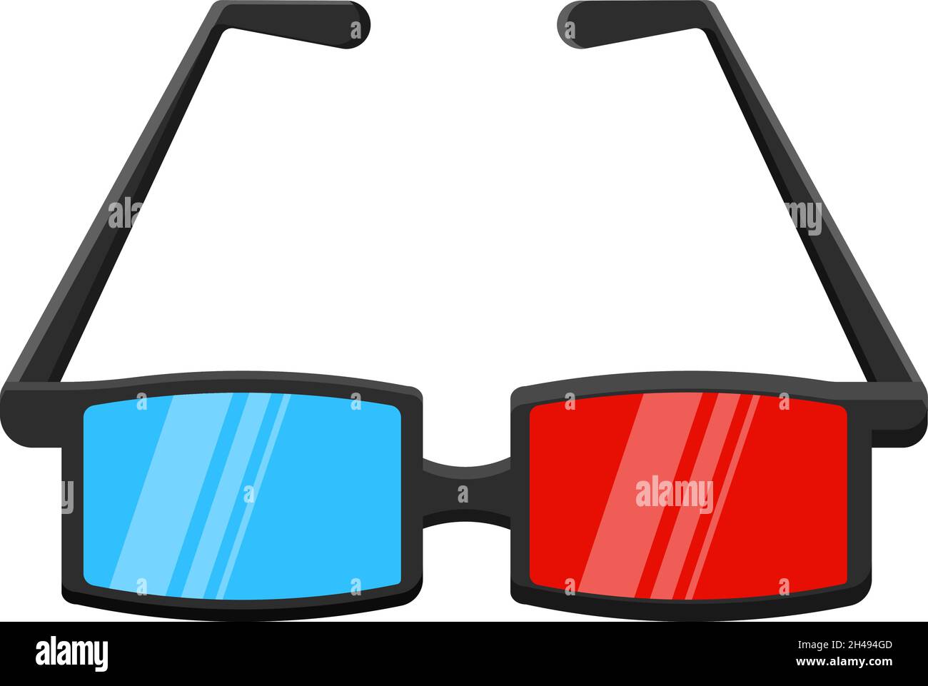 Cinema 3D glasses, illustration, vector on a white background. Stock Vector