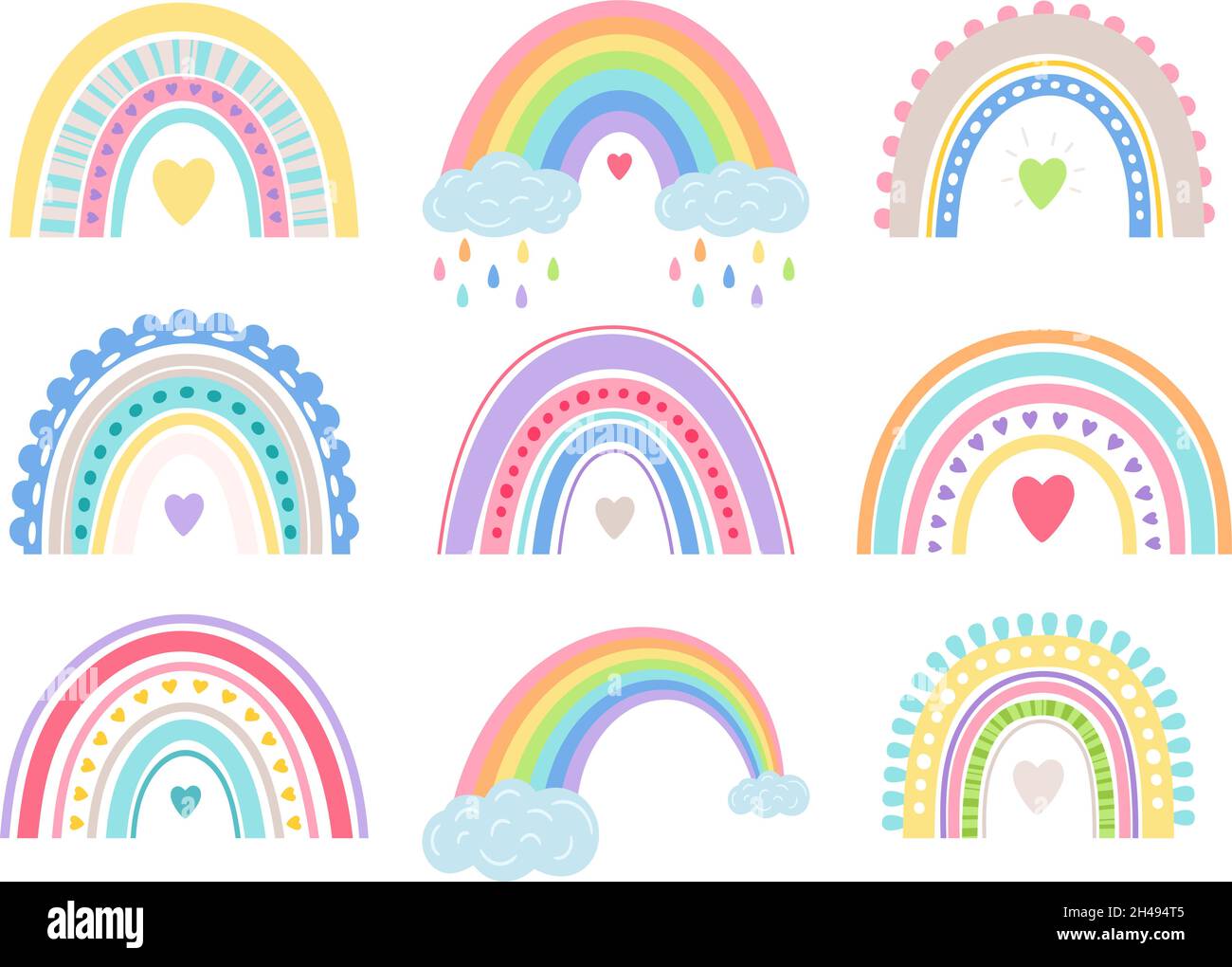 https://c8.alamy.com/comp/2H494T5/boho-rainbow-set-cute-girl-room-vector-rainbows-baby-shower-cartoon-bow-arc-decor-summer-dream-friendship-iris-signs-doodles-bohos-bedroom-pastel-colorful-decoration-elements-2H494T5.jpg