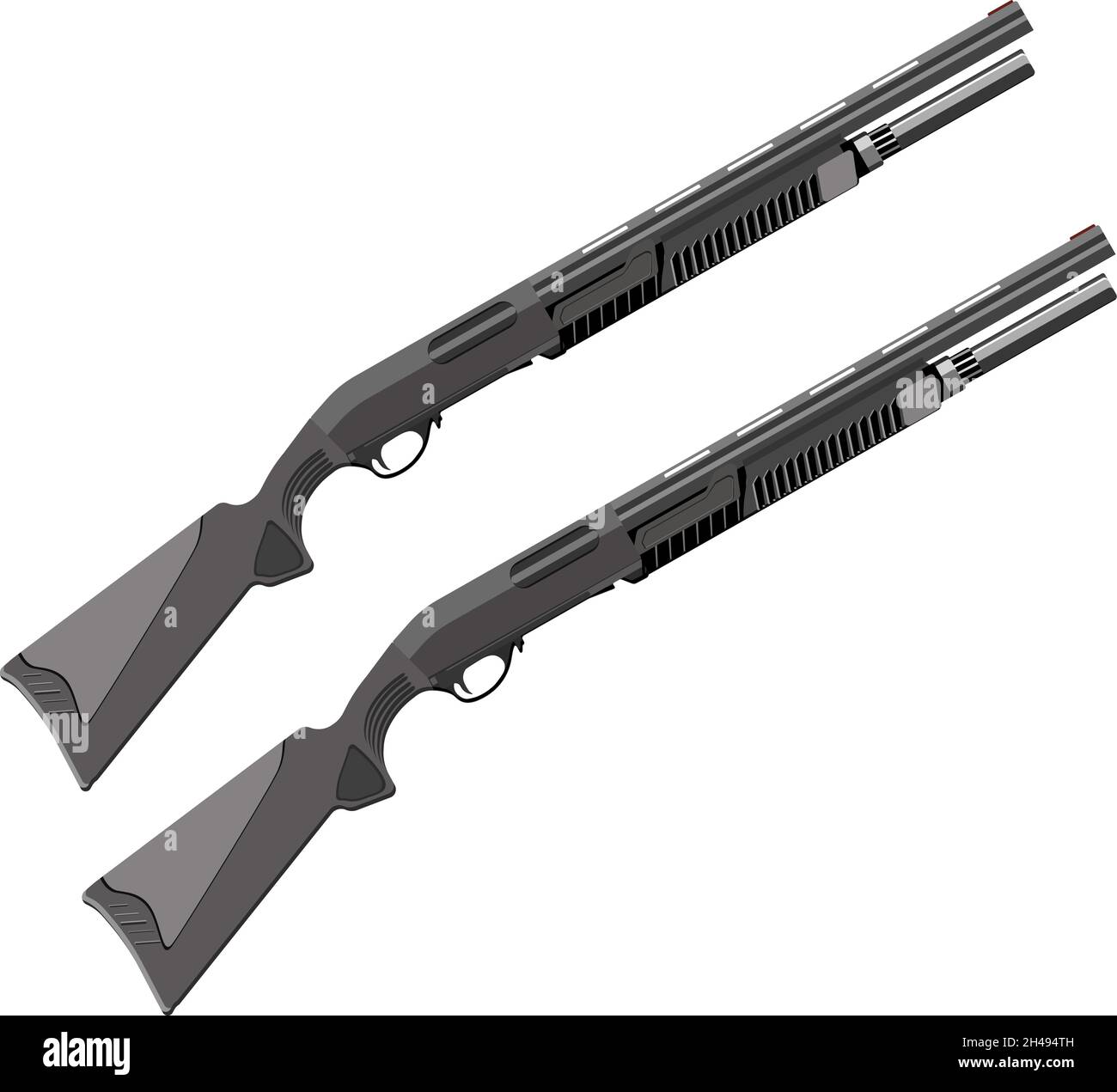 Shotgun weapon, illustration, vector on a white background Stock Vector ...