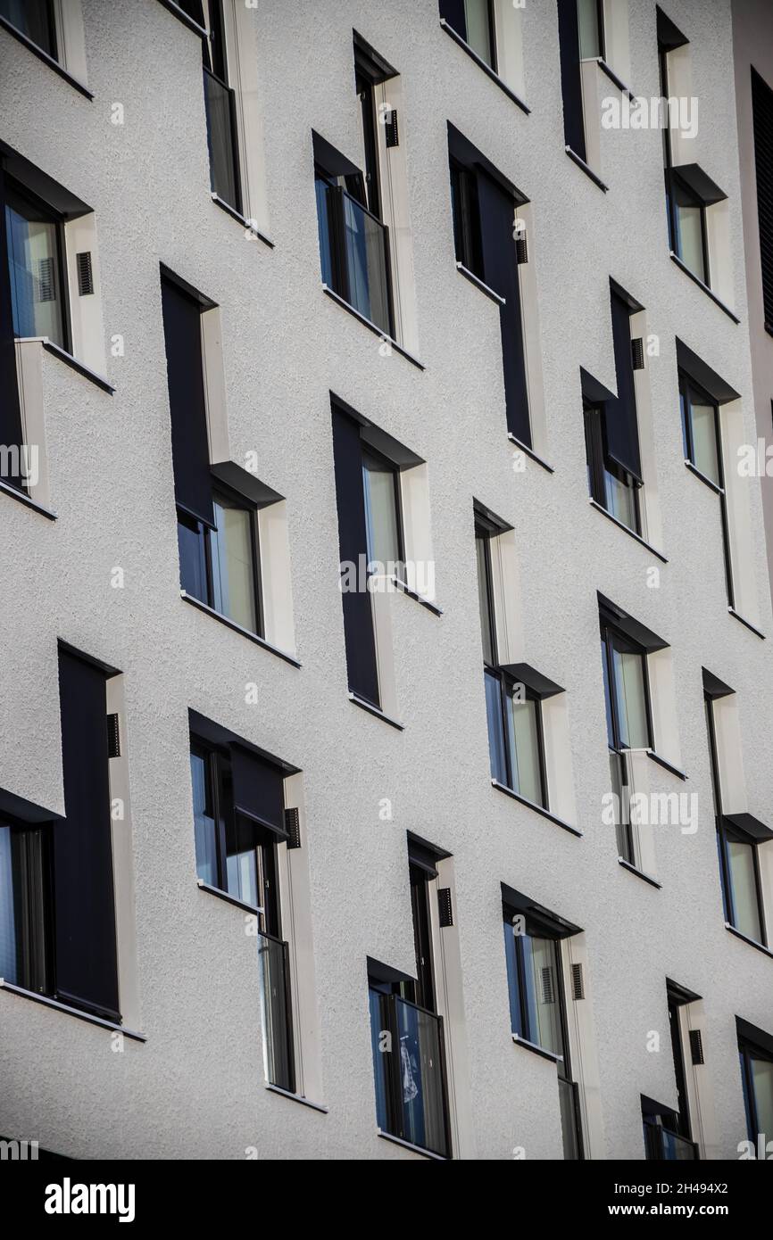 Vertical shot of a facade of a modern residential building Stock Photo ...