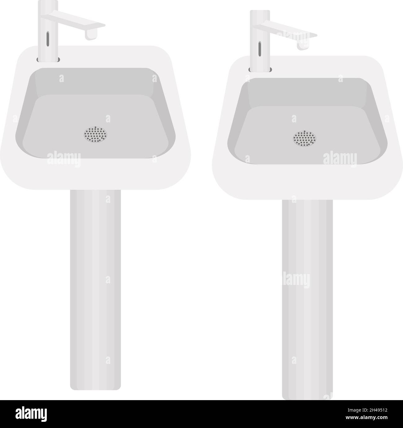 Bathroom sink, illustration, vector on a white background Stock Vector