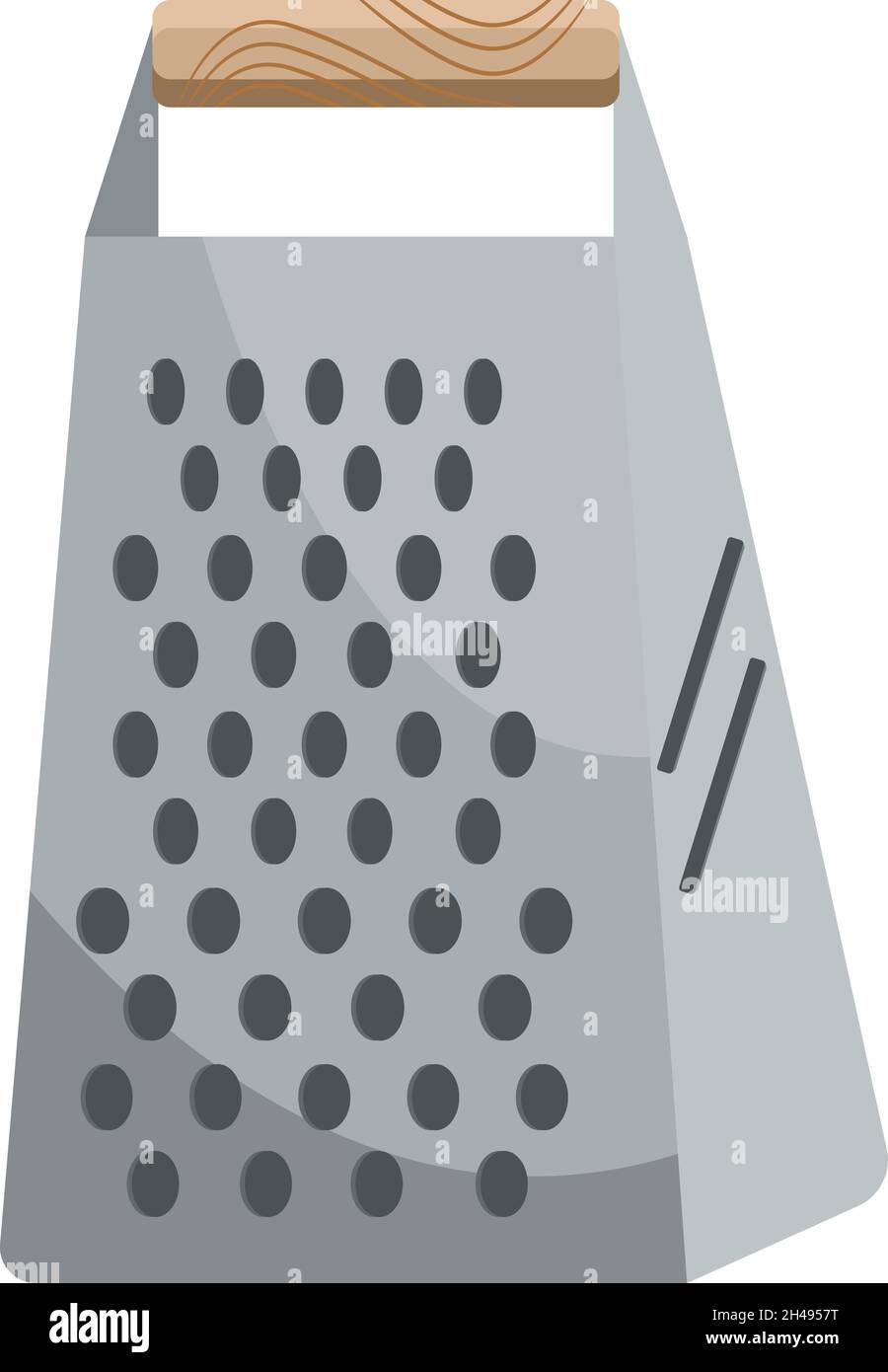 Silver grater, illustration, vector on a white background. Stock Vector