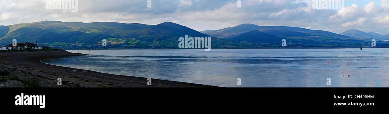 A panoramic view of Carlingford Lough from Grenore Strand Stock Photo