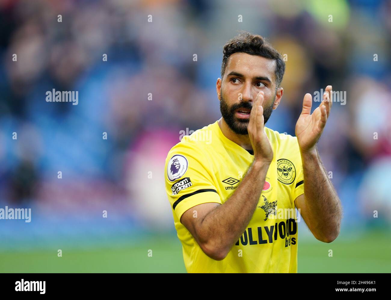 Brentford's Saman Ghoddos salutes the fans after the match Picture by Steve Flynn/AHPIX.com, Football: Premier League match Burnley -V- Brentford  at Stock Photo