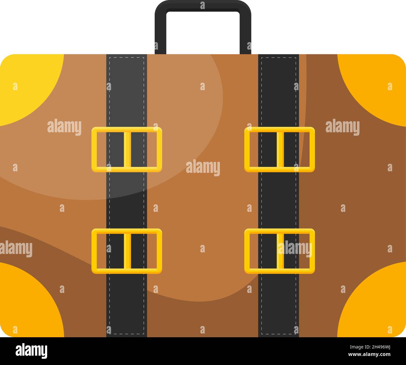 Yellow suitcase, illustration, vector on a white background. Stock Vector