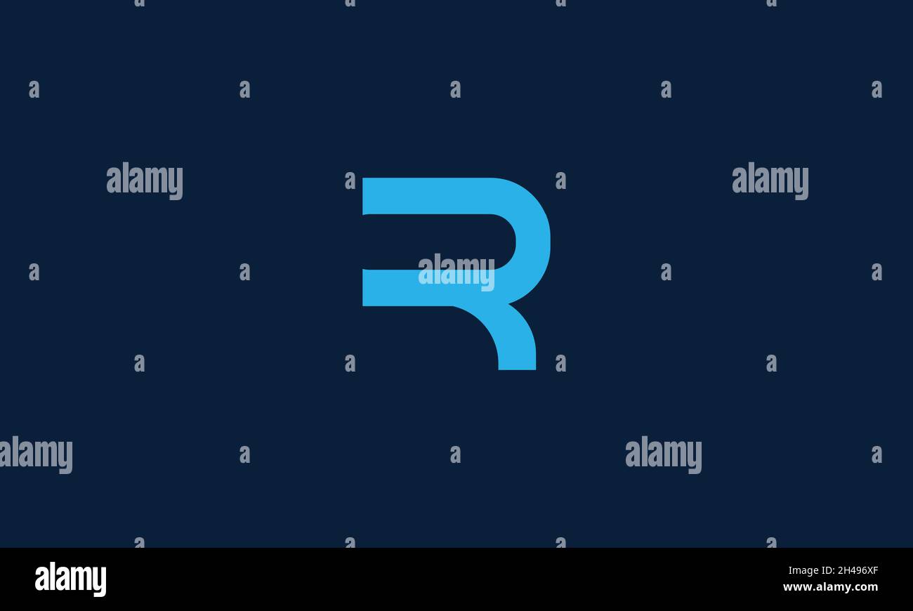 LETTER R LOGO DESIGN WITH NEGATIVE SPACE EFFECT FOR ILLUSTRATION USE Stock Vector