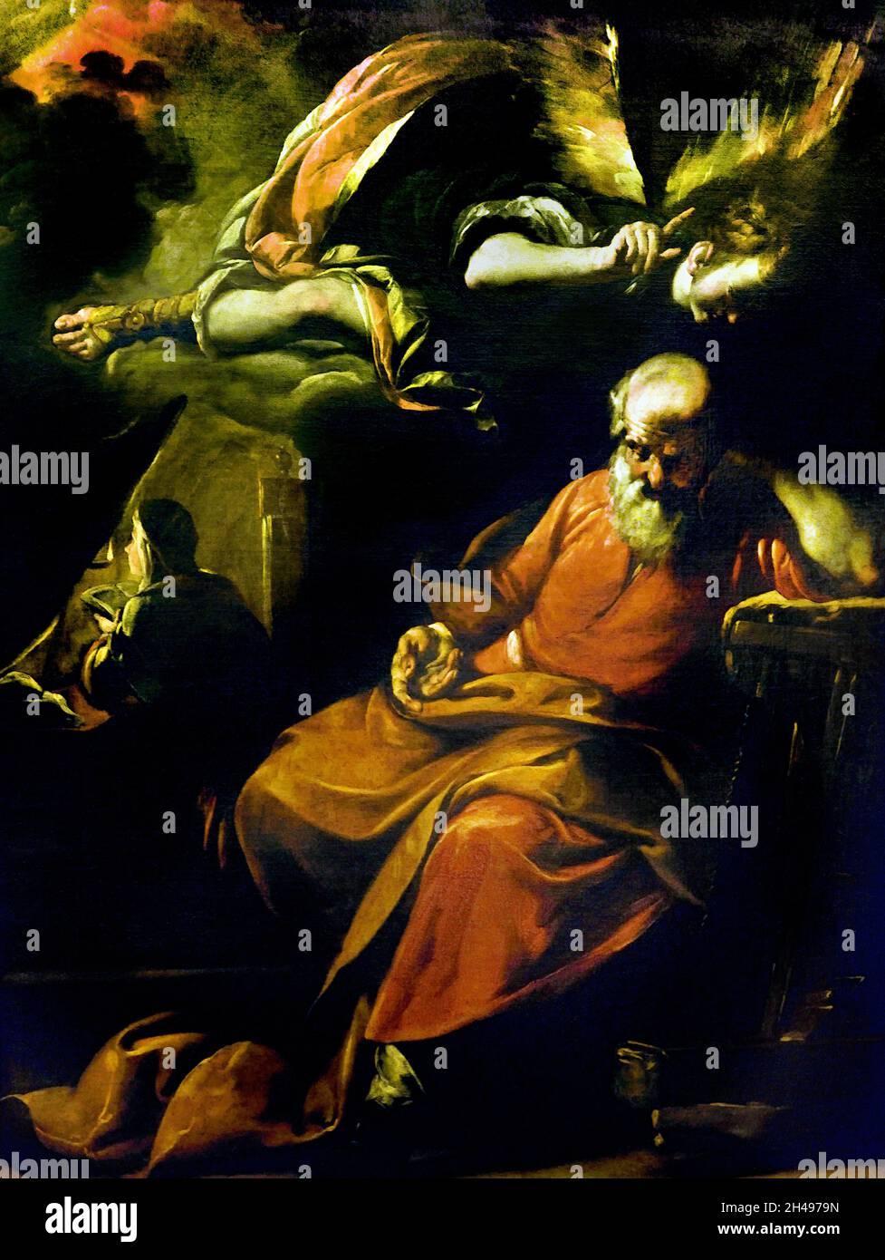 Il Sogno di San Giuseppe - The Dream of St. Joseph by Gioacchino Assereto 1600 –  1649 Italian painter of the early Baroque period active in Genoa 17th century., Italy, Italian, Stock Photo
