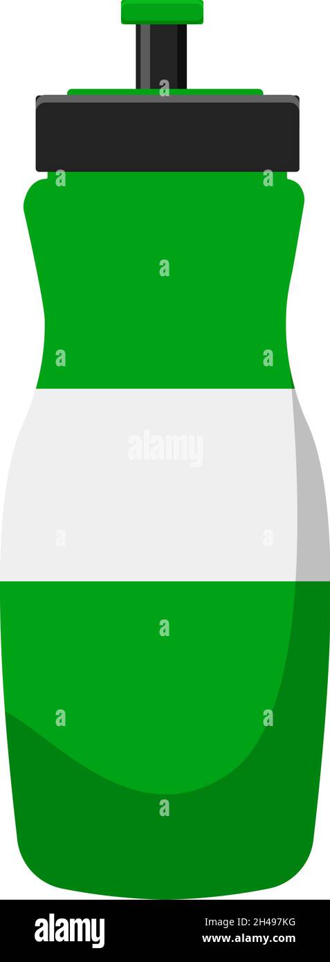 Green gym bottle, illustration, vector on a white background. Stock Vector