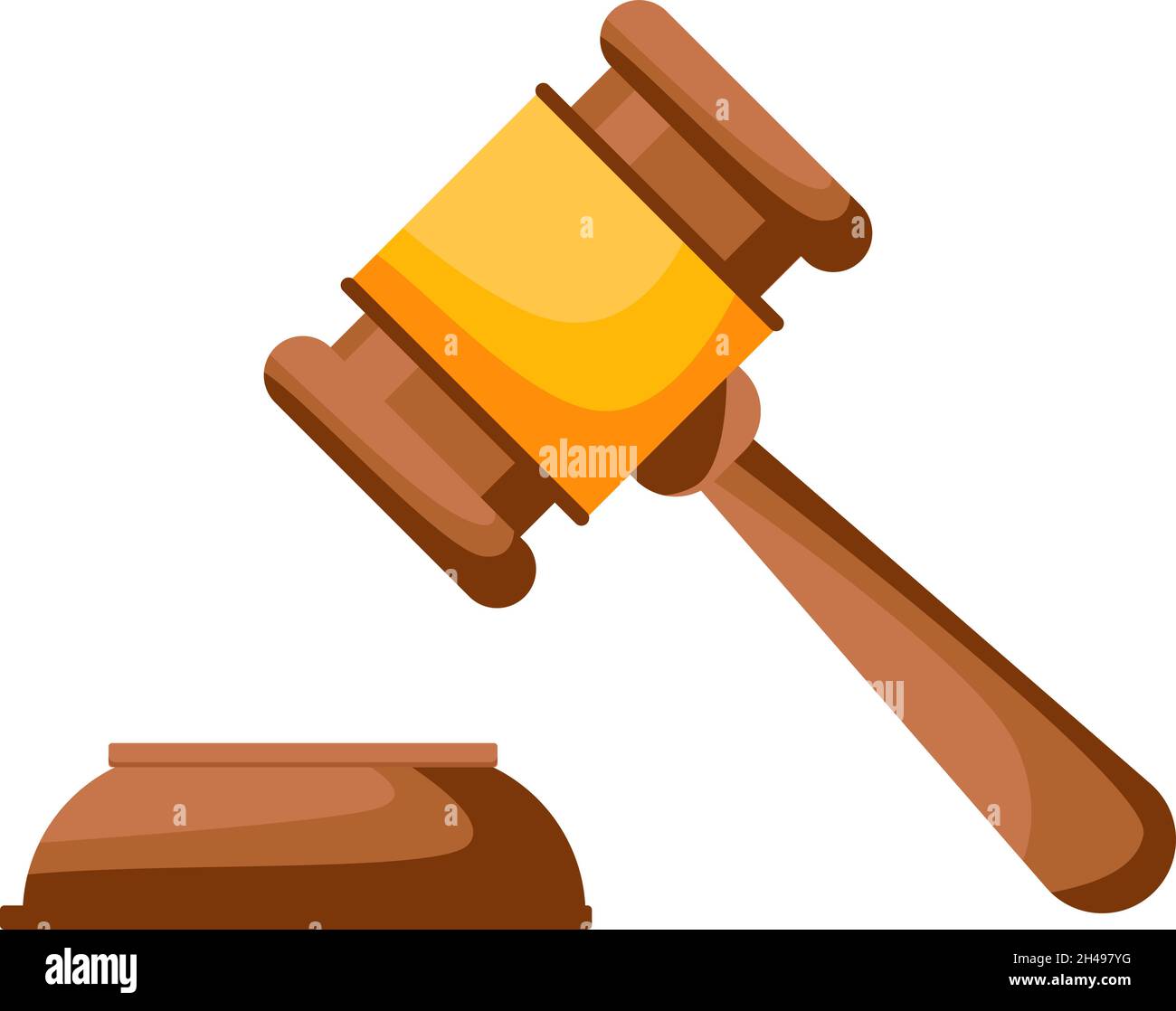 Judges mallet, illustration, vector on a white background Stock Vector