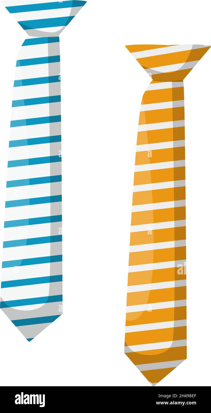 Blue and orange suit tie, illustration, vector on a white background. Stock Vector