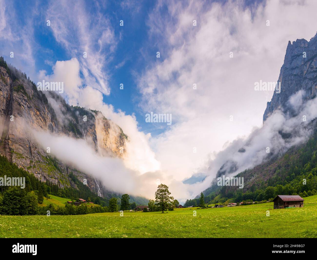 Lauterbrunnen Valley, Canton of Bern, Switzerland Stock Photo
