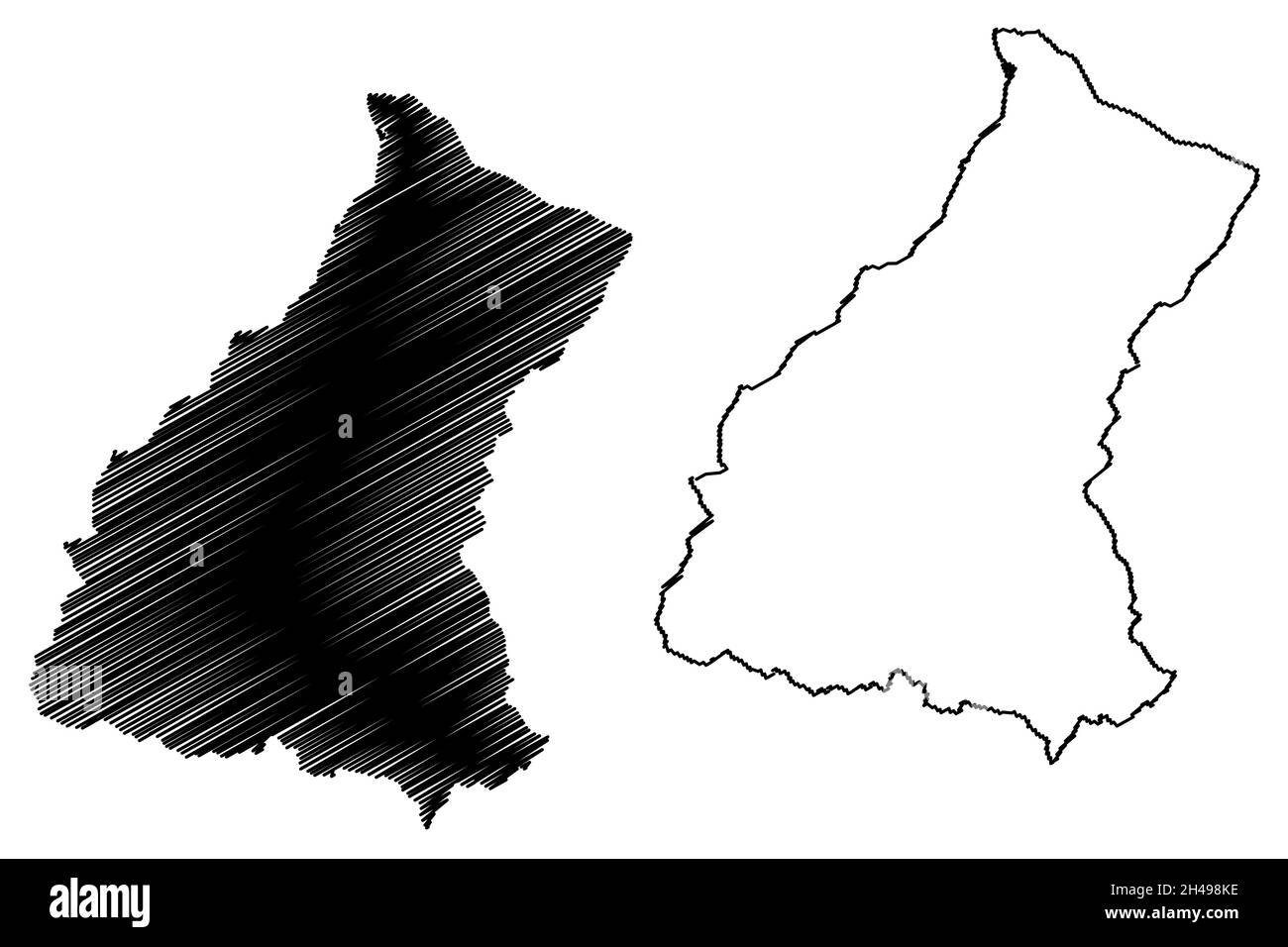 Saharanpur district (Uttar Pradesh State, Republic of India) map vector ...